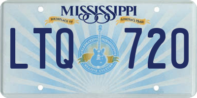 MS license plate LTQ720
