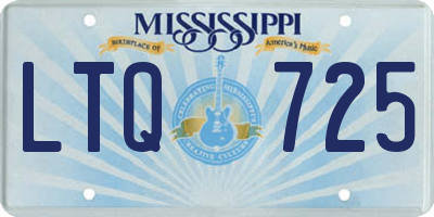 MS license plate LTQ725