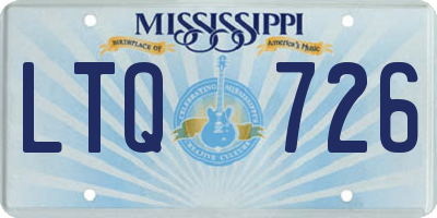 MS license plate LTQ726