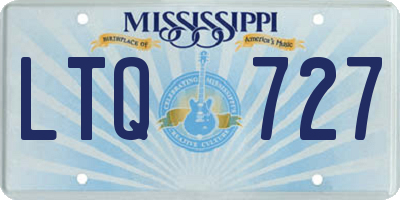 MS license plate LTQ727