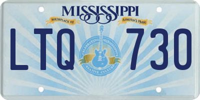 MS license plate LTQ730