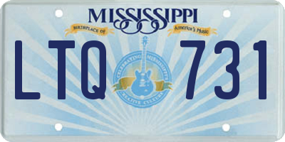 MS license plate LTQ731