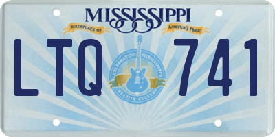 MS license plate LTQ741