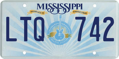 MS license plate LTQ742