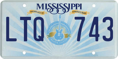 MS license plate LTQ743