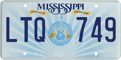 MS license plate LTQ749