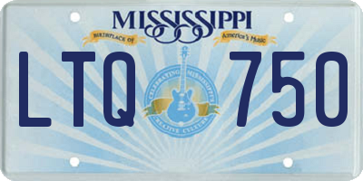 MS license plate LTQ750