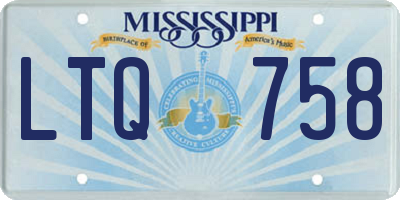 MS license plate LTQ758