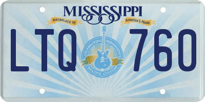 MS license plate LTQ760