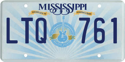 MS license plate LTQ761