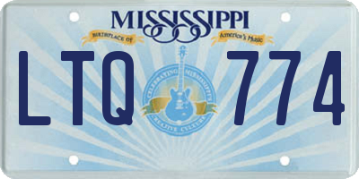 MS license plate LTQ774