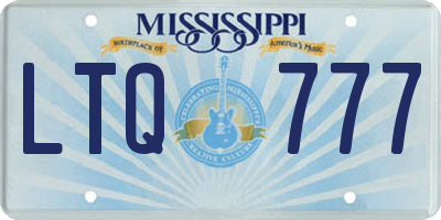 MS license plate LTQ777