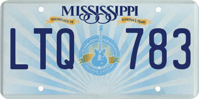 MS license plate LTQ783