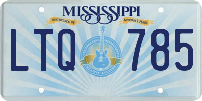 MS license plate LTQ785
