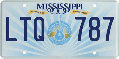 MS license plate LTQ787