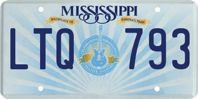 MS license plate LTQ793