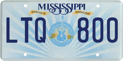 MS license plate LTQ800