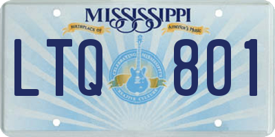 MS license plate LTQ801