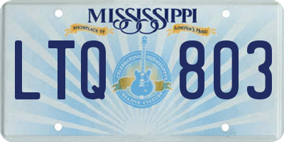 MS license plate LTQ803