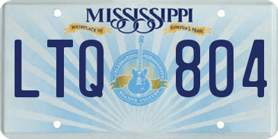 MS license plate LTQ804