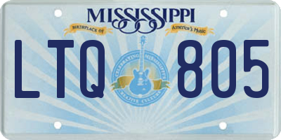 MS license plate LTQ805