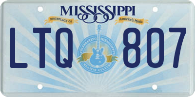 MS license plate LTQ807