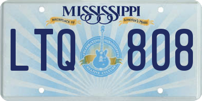 MS license plate LTQ808