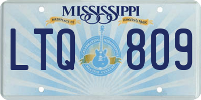 MS license plate LTQ809