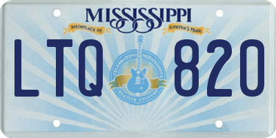 MS license plate LTQ820