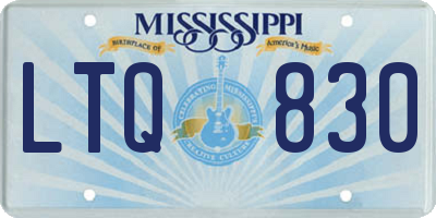 MS license plate LTQ830
