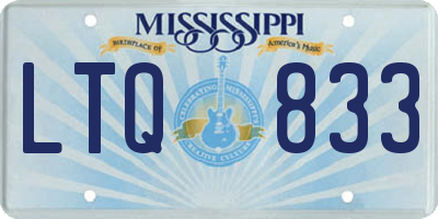 MS license plate LTQ833