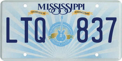MS license plate LTQ837