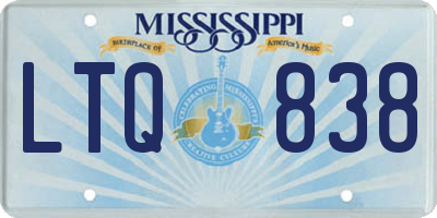 MS license plate LTQ838