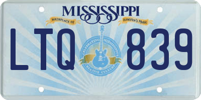 MS license plate LTQ839