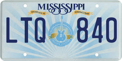 MS license plate LTQ840