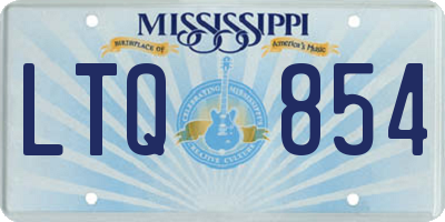 MS license plate LTQ854