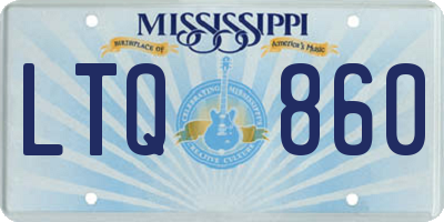 MS license plate LTQ860