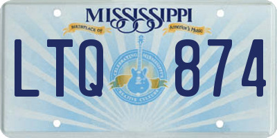 MS license plate LTQ874