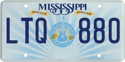 MS license plate LTQ880