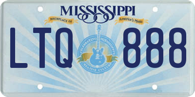 MS license plate LTQ888