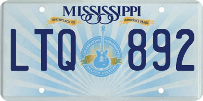 MS license plate LTQ892