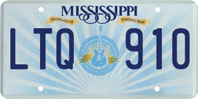 MS license plate LTQ910