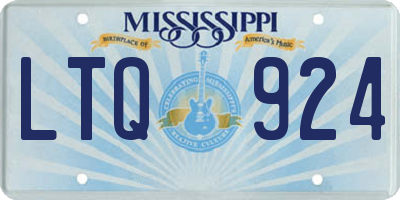 MS license plate LTQ924