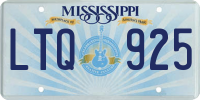 MS license plate LTQ925