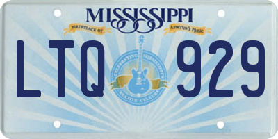 MS license plate LTQ929