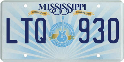 MS license plate LTQ930