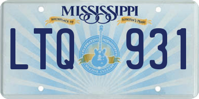 MS license plate LTQ931