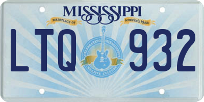 MS license plate LTQ932
