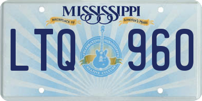 MS license plate LTQ960