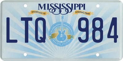 MS license plate LTQ984